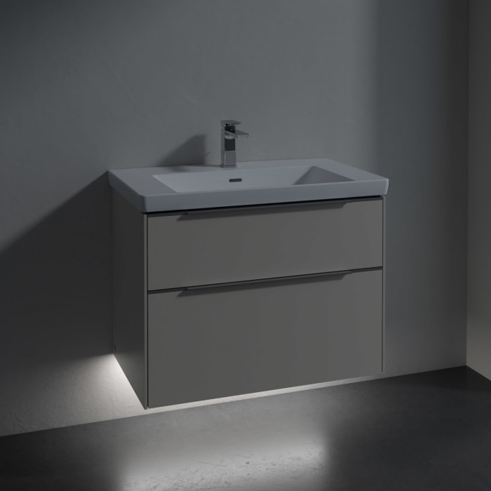 Villeroy & Boch Subway 3.0 Badmöbel-Set 80 cm mit Beleuchtung, 2 Auszüge