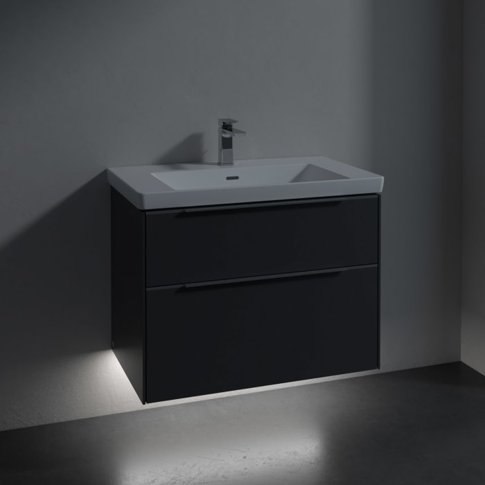 Villeroy & Boch Subway 3.0 Badmöbel-Set 80 cm mit Beleuchtung, 2 Auszüge