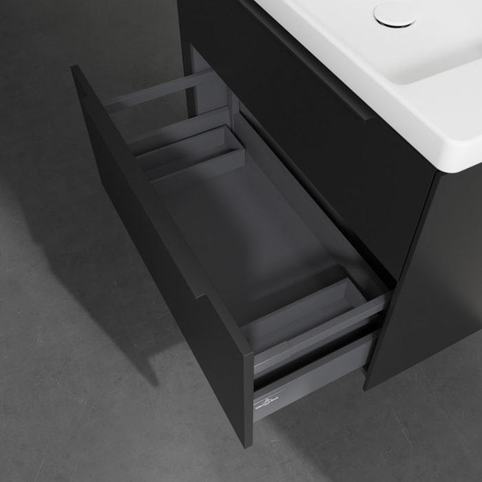 Villeroy & Boch Subway 3.0 Badmöbel-Set 80 cm, Griff volcano black, 2 Auszüge