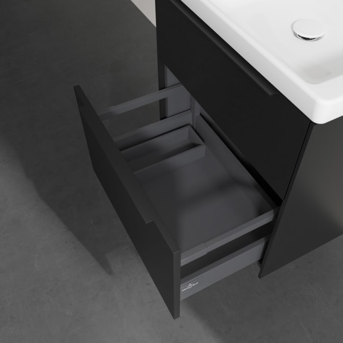 Villeroy & Boch Subway 3.0 Badmöbel-Set 60 cm, Griff volcano black, 2 Auszüge