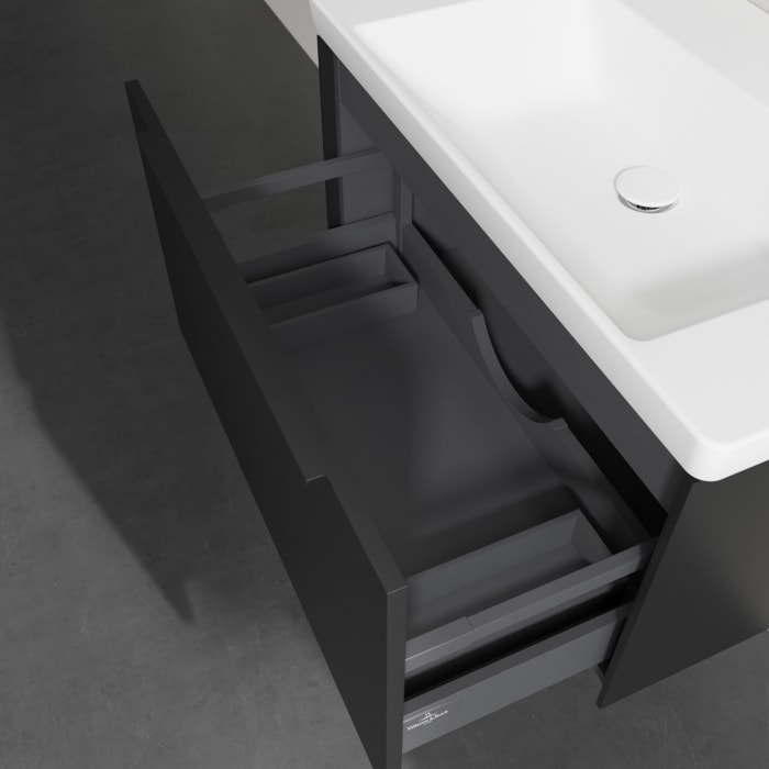 Villeroy & Boch Subway 3.0 Badmöbel-Set 80 cm, Griff volcano black, 1 Auszug