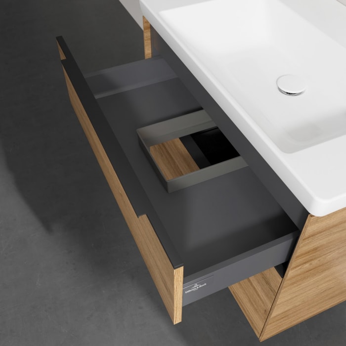 Villeroy & Boch Subway 3.0 Badmöbel-Set 80 cm, Griff volcano black, 2 Auszüge