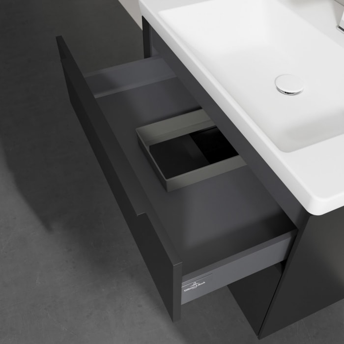 Villeroy & Boch Subway 3.0 Badmöbel-Set 80 cm, Griff volcano black, 2 Auszüge