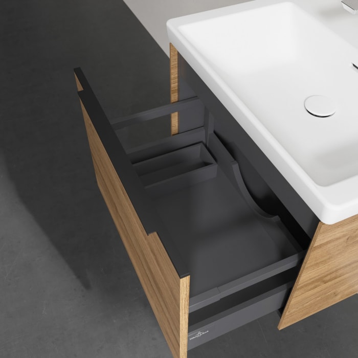 Villeroy & Boch Subway 3.0 Badmöbel-Set 65 cm, Griff volcano black, 1 Auszug