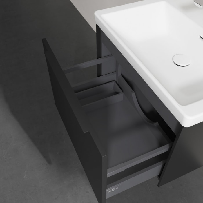 Villeroy & Boch Subway 3.0 Badmöbel-Set 65 cm, Griff volcano black, 1 Auszug