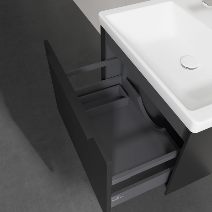 Villeroy & Boch Subway 3.0 Badmöbel-Set 65 cm, Griff volcano black, 1 Auszug