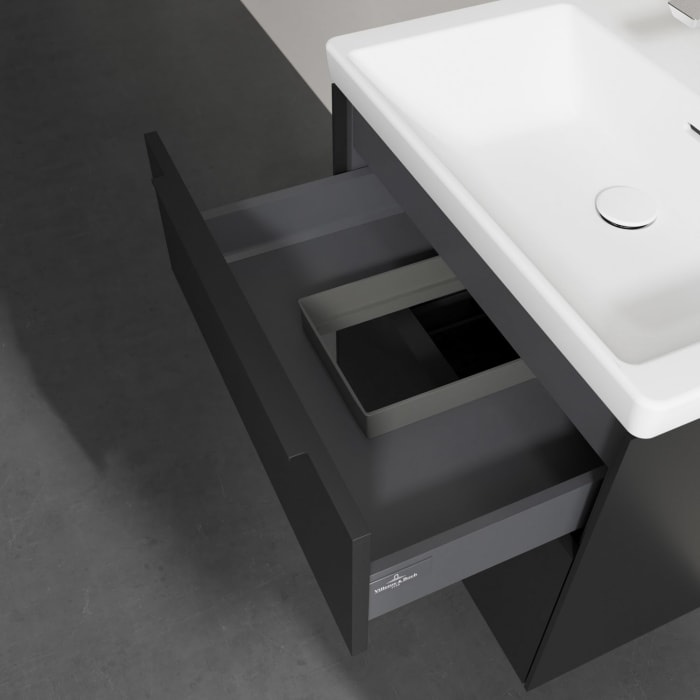 Villeroy & Boch Subway 3.0 Badmöbel-Set 65 cm, Griff volcano black, 2 Auszüge