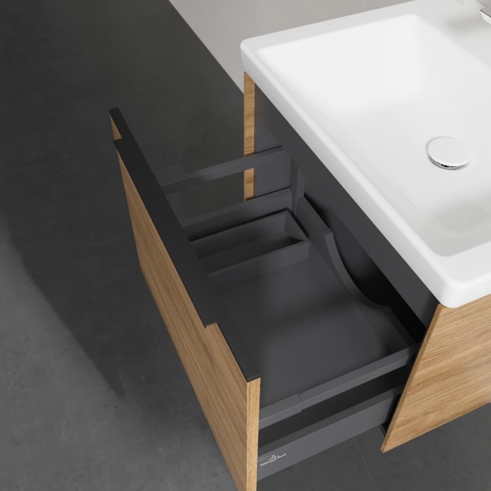 Villeroy & Boch Subway 3.0 Badmöbel-Set 60 cm, Griff volcano black, 1 Auszug