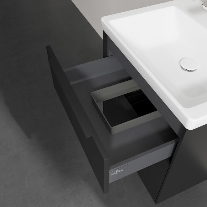 Villeroy & Boch Subway 3.0 Badmöbel-Set 60 cm, Griff volcano black, 2 Auszüge