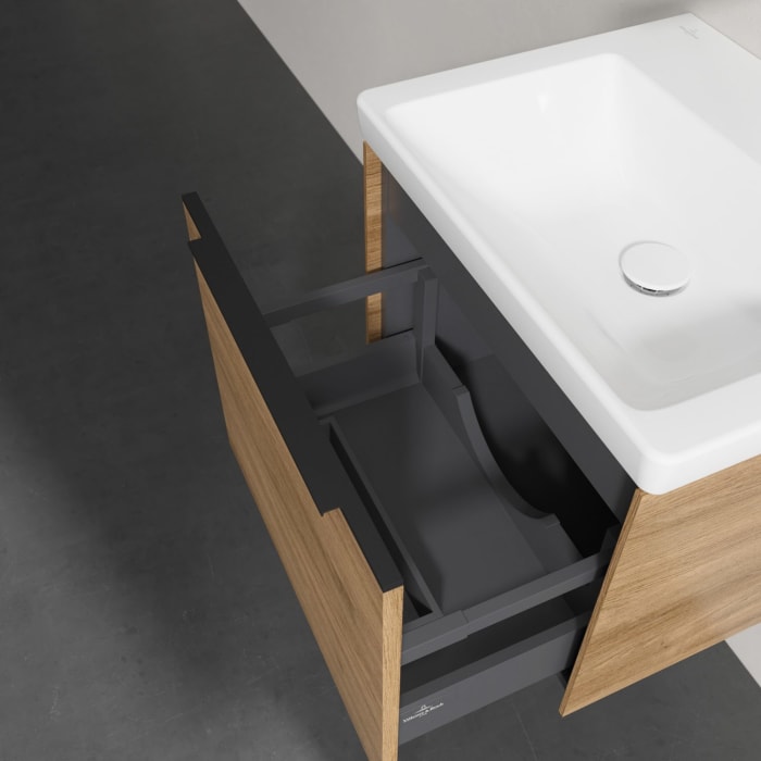 Villeroy & Boch Subway 3.0 Badmöbel-Set 55 cm, Griff volcano black, 1 Auszug