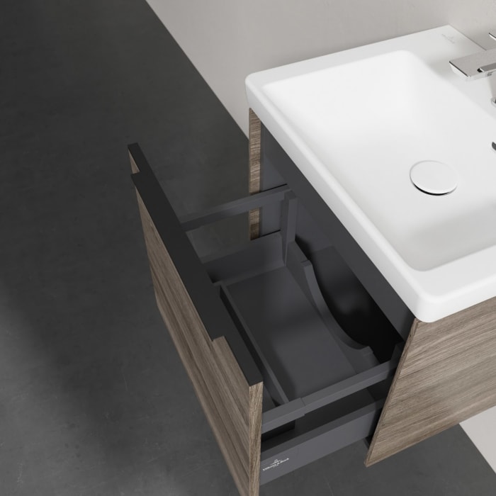 Villeroy & Boch Subway 3.0 Badmöbel-Set 50 cm, Griff volcano black, 1 Auszug