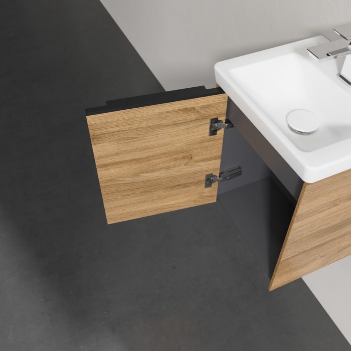 Villeroy & Boch Subway 3.0 Badmöbel-Set 37 cm, Griff volcano black, 1 Tür Anschlag links