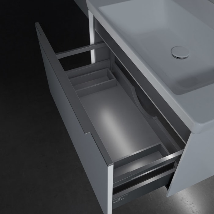 Villeroy & Boch Subway 3.0 Badmöbel-Set 80 cm mit Beleuchtung, 1 Auszug