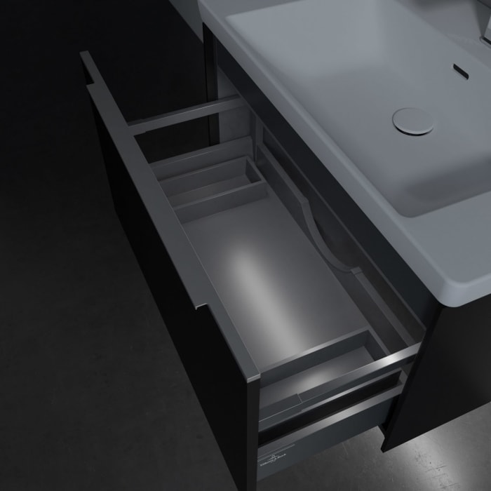 Villeroy & Boch Subway 3.0 Badmöbel-Set 80 cm mit Beleuchtung, 1 Auszug