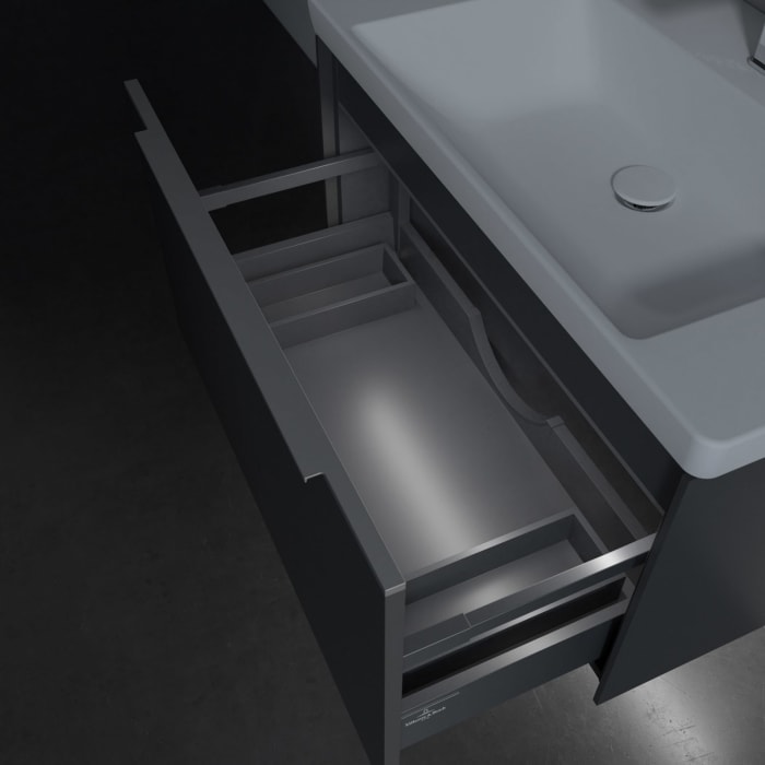 Villeroy & Boch Subway 3.0 Badmöbel-Set 80 cm mit Beleuchtung, 1 Auszug