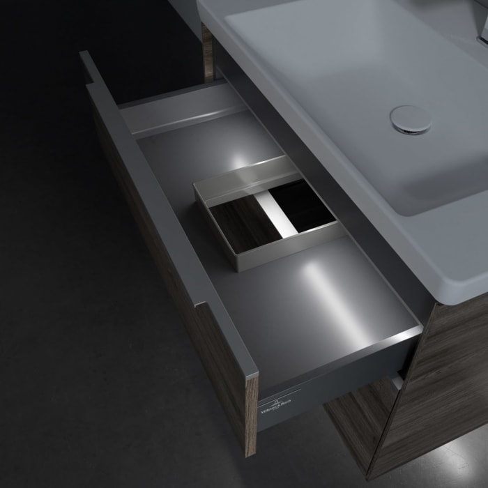 Villeroy & Boch Subway 3.0 Badmöbel-Set 80 cm mit Beleuchtung, 2 Auszüge