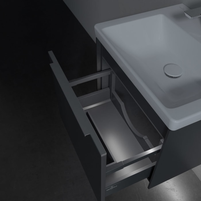 Villeroy & Boch Subway 3.0 Badmöbel-Set 55 cm mit Beleuchtung, 1 Auszug