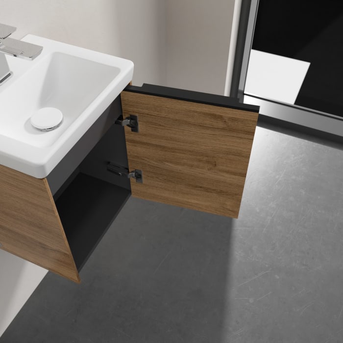 Villeroy & Boch Subway 3.0 Badmöbel-Set 37 cm, Griff volcano black, 1 Tür Anschlag rechts