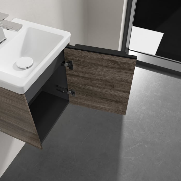 Villeroy & Boch Subway 3.0 Badmöbel-Set 37 cm, Griff volcano black, 1 Tür Anschlag rechts