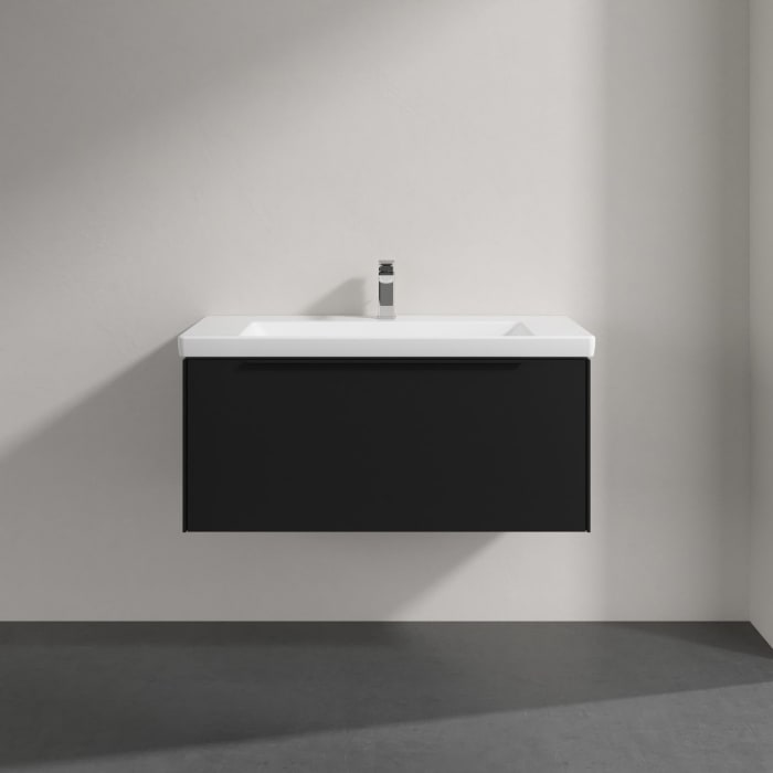 Villeroy & Boch Subway 3.0 Badmöbel-Set 100 cm, Griff volcano black, 1 Auszug