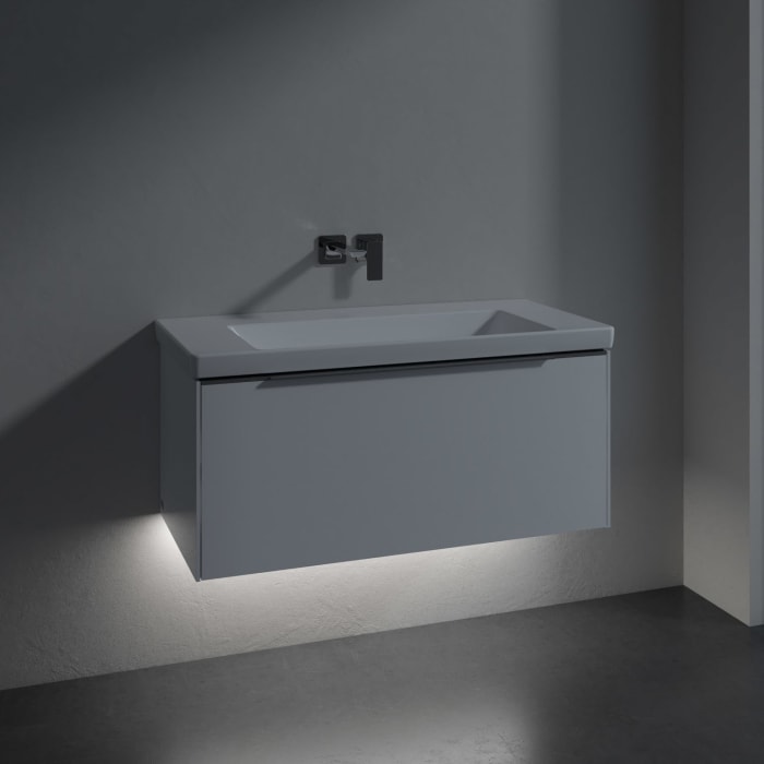 Villeroy & Boch Subway 3.0 Badmöbel-Set 100 cm mit Beleuchtung, 1 Auszug