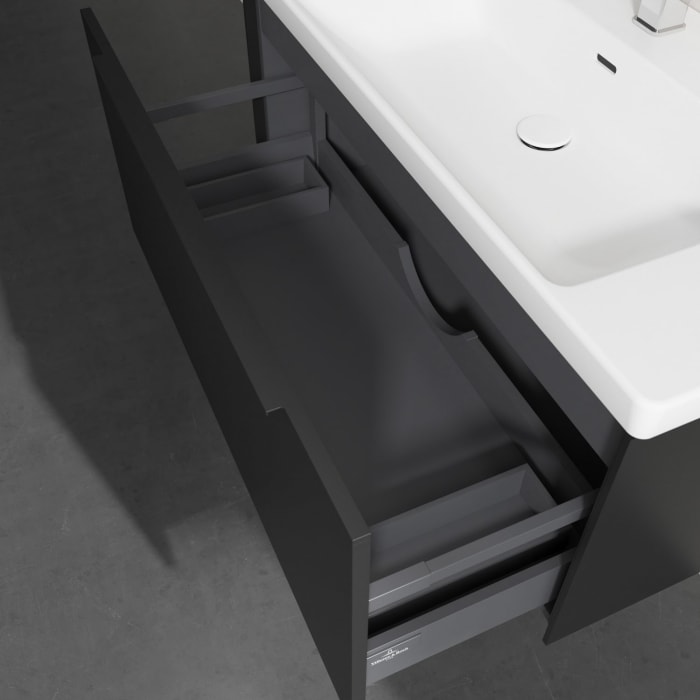 Villeroy & Boch Subway 3.0 Badmöbel-Set 100 cm, Griff volcano black, 1 Auszug