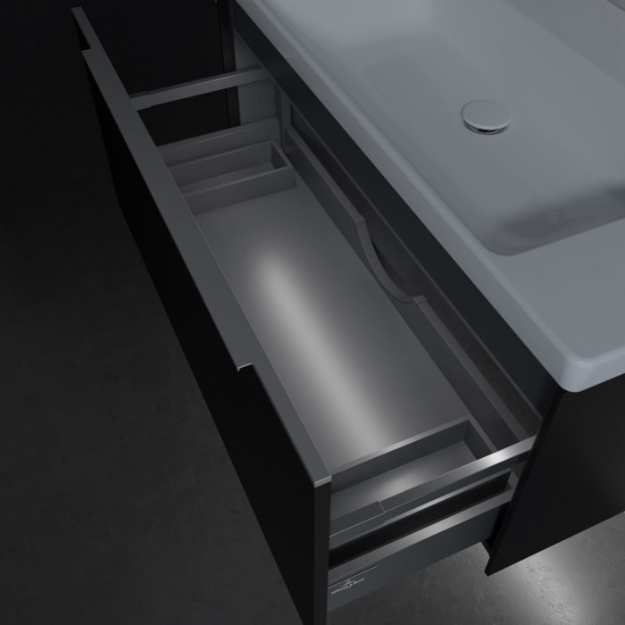 Villeroy & Boch Subway 3.0 Badmöbel-Set 100 cm mit Beleuchtung, 1 Auszug