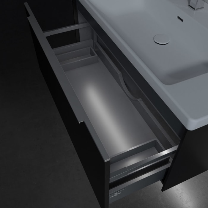 Villeroy & Boch Subway 3.0 Badmöbel-Set 100 cm mit Beleuchtung, 1 Auszug