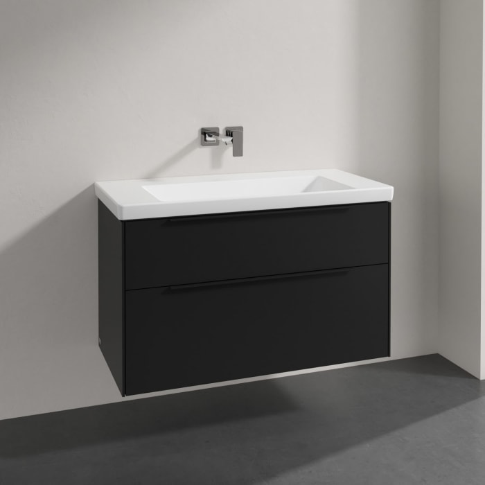 Villeroy & Boch Subway 3.0 Badmöbel-Set 100 cm, Griff volcano black, 2 Auszüge