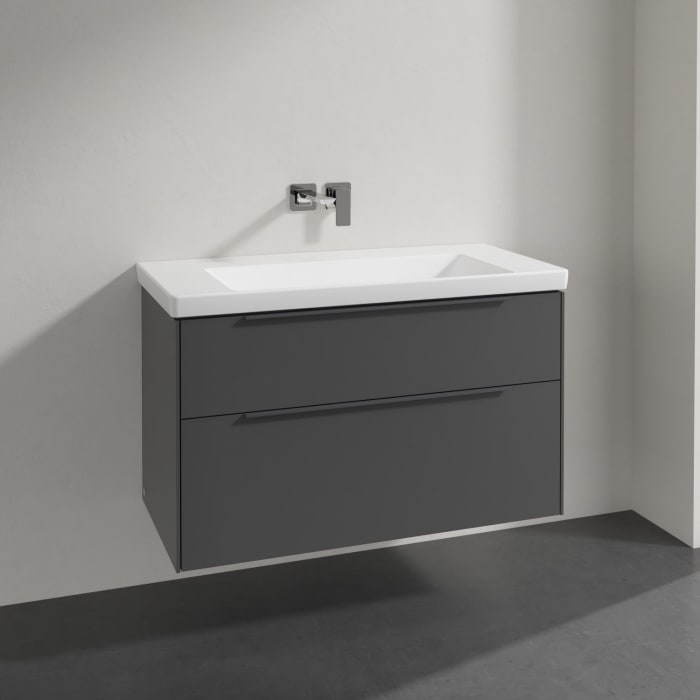 Villeroy & Boch Subway 3.0 Badmöbel-Set 100 cm, Griff in Möbelfarbe, 2 Auszüge