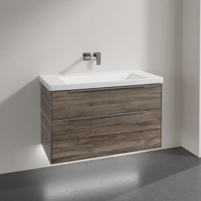 Villeroy & Boch Subway 3.0 Badmöbel-Set 100 cm mit Beleuchtung, 2 Auszüge