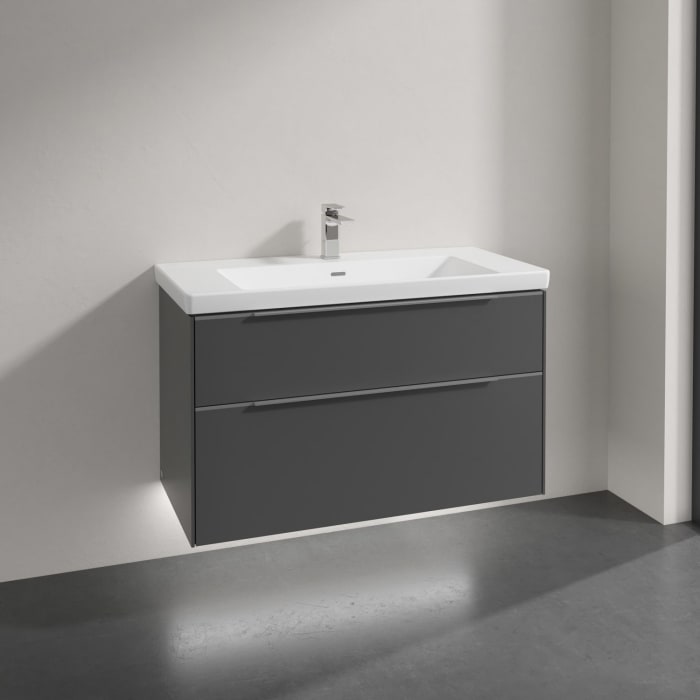 Villeroy & Boch Subway 3.0 Badmöbel-Set 100 cm mit Beleuchtung, 2 Auszüge