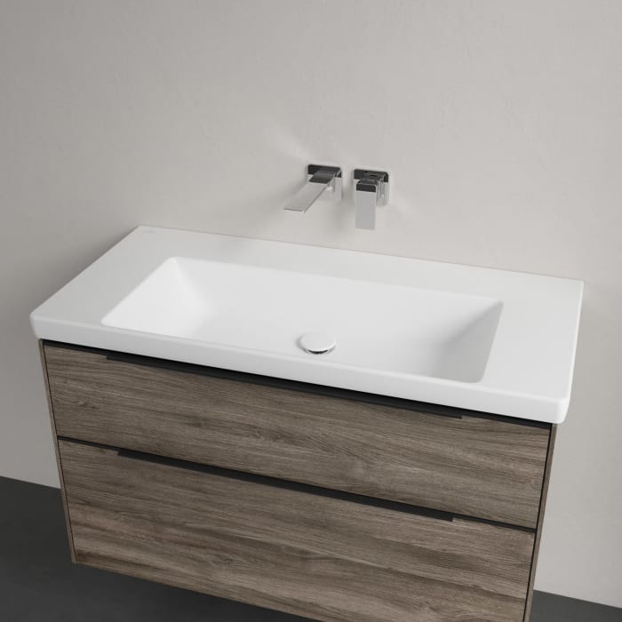 Villeroy & Boch Subway 3.0 Badmöbel-Set 100 cm, Griff volcano black, 2 Auszüge