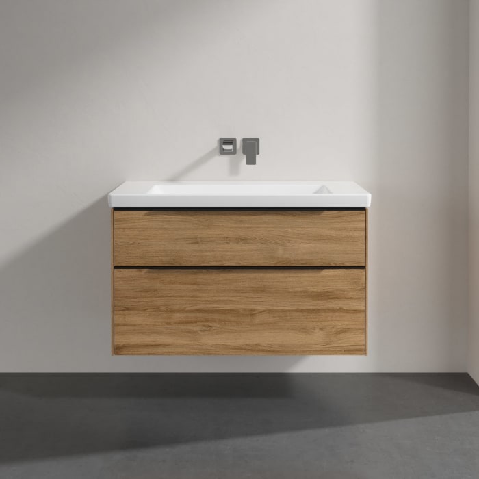 Villeroy & Boch Subway 3.0 Badmöbel-Set 100 cm, Griff volcano black, 2 Auszüge