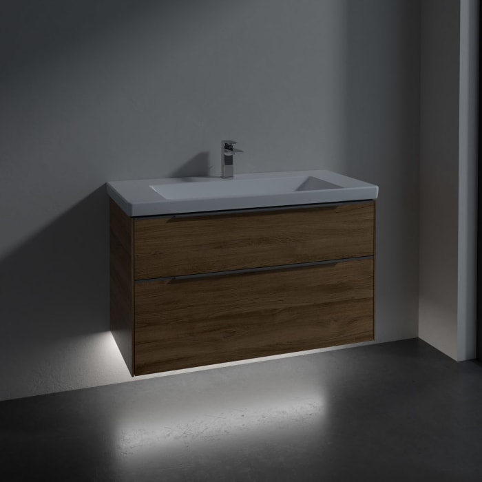 Villeroy & Boch Subway 3.0 Badmöbel-Set 100 cm mit Beleuchtung, 2 Auszüge