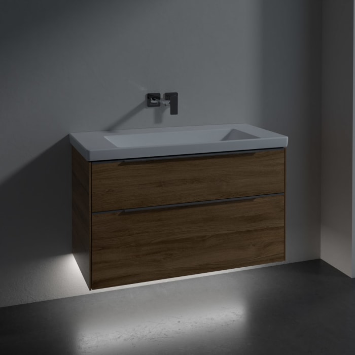 Villeroy & Boch Subway 3.0 Badmöbel-Set 100 cm mit Beleuchtung, 2 Auszüge