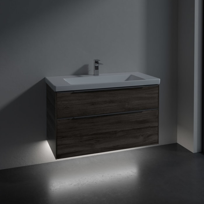 Villeroy & Boch Subway 3.0 Badmöbel-Set 100 cm mit Beleuchtung, 2 Auszüge