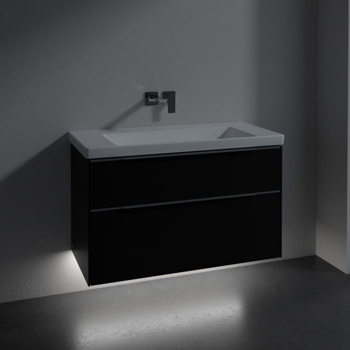 Villeroy & Boch Subway 3.0 Badmöbel-Set 100 cm mit Beleuchtung, 2 Auszüge