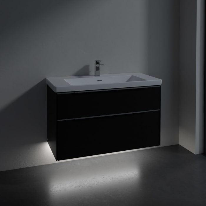 Villeroy & Boch Subway 3.0 Badmöbel-Set 100 cm mit Beleuchtung, 2 Auszüge