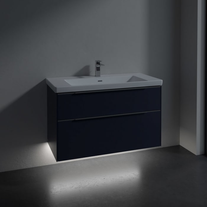 Villeroy & Boch Subway 3.0 Badmöbel-Set 100 cm mit Beleuchtung, 2 Auszüge