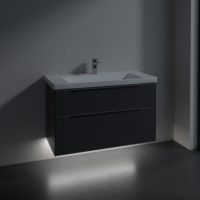 Villeroy & Boch Subway 3.0 Badmöbel-Set 100 cm mit Beleuchtung, 2 Auszüge