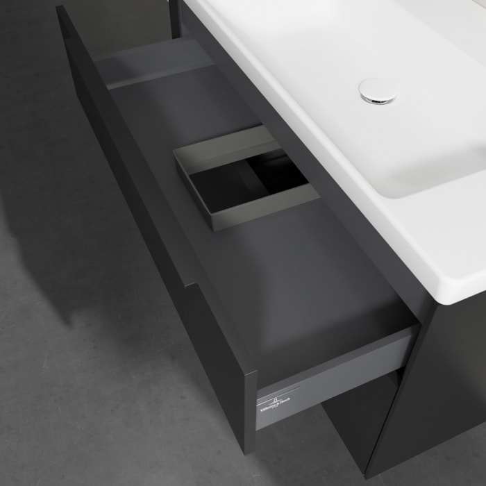 Villeroy & Boch Subway 3.0 Badmöbel-Set 100 cm, Griff volcano black, 2 Auszüge