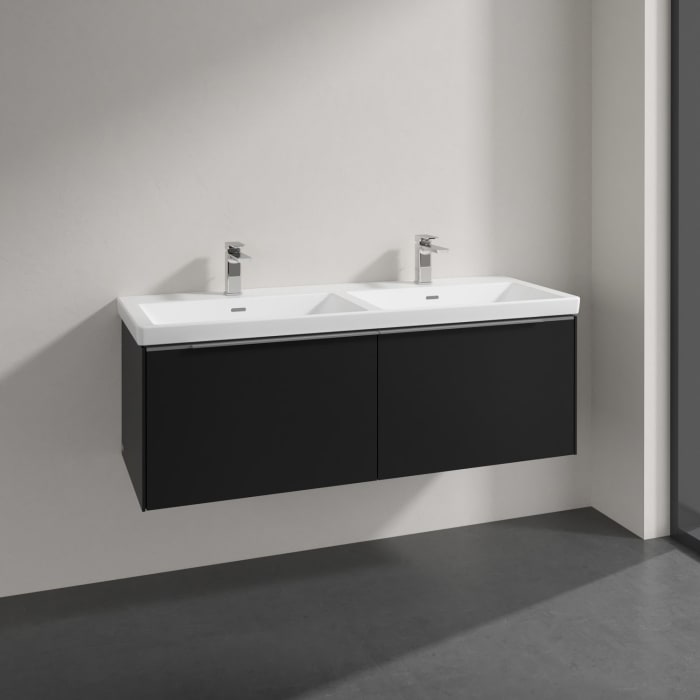 Villeroy & Boch Subway 3.0 Badmöbel-Set 130 cm, 2 Auszüge, Doppelwaschtisch