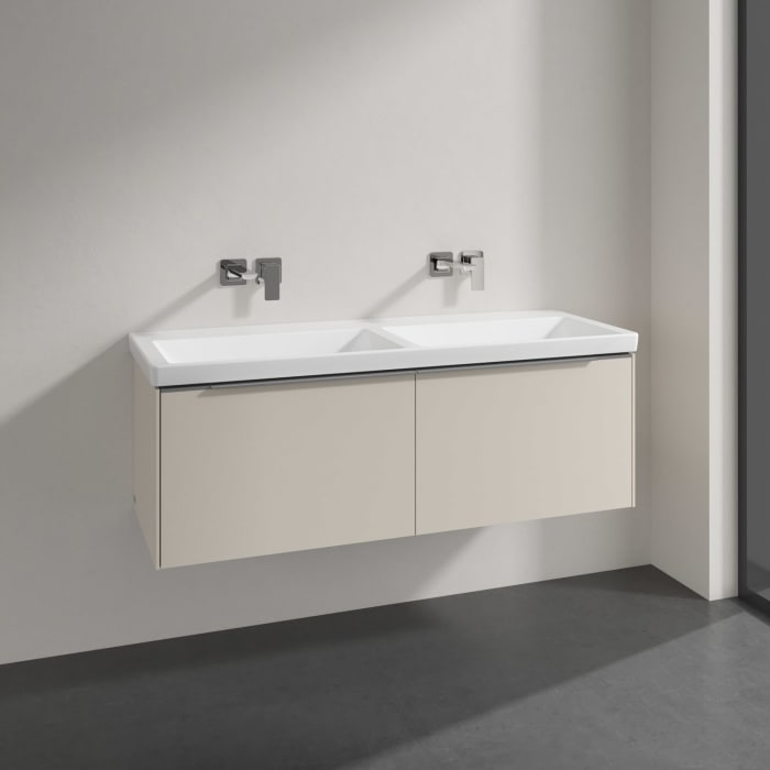 Villeroy & Boch Subway 3.0 Badmöbel-Set 130 cm, 2 Auszüge, Doppelwaschtisch