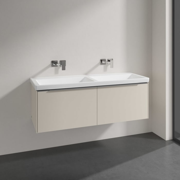 Villeroy & Boch Subway 3.0 Badmöbel-Set 130 cm, 2 Auszüge, Doppelwaschtisch