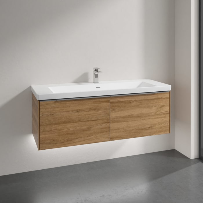 Villeroy & Boch Subway 3.0 Badmöbel-Set 130 cm mit Beleuchtung, 2 Auszüge