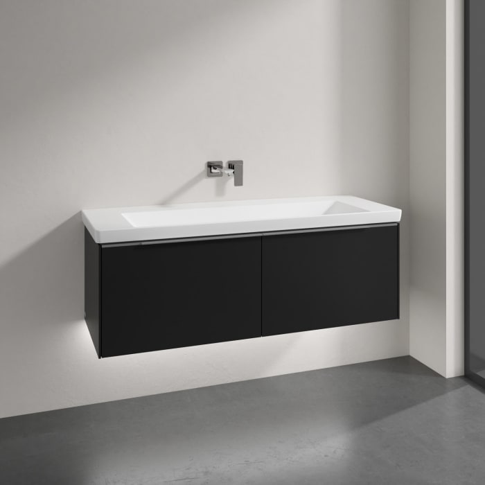 Villeroy & Boch Subway 3.0 Badmöbel-Set 130 cm mit Beleuchtung, 2 Auszüge