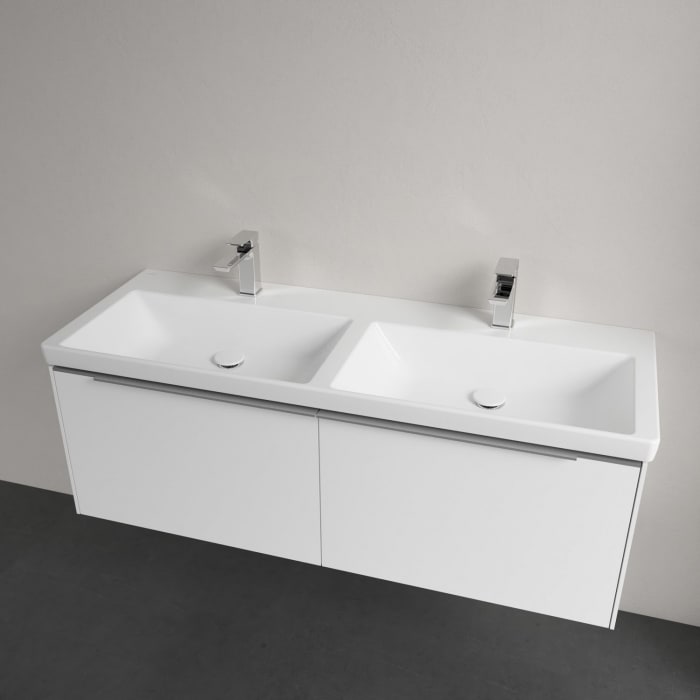 Villeroy & Boch Subway 3.0 Badmöbel-Set 130 cm, 2 Auszüge, Doppelwaschtisch