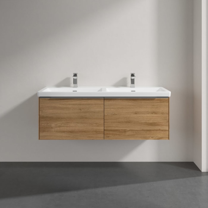 Villeroy & Boch Subway 3.0 Badmöbel-Set 130 cm, 2 Auszüge, Doppelwaschtisch