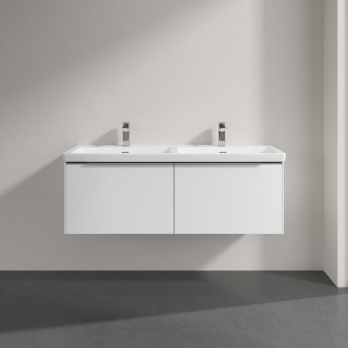 Villeroy & Boch Subway 3.0 Badmöbel-Set 130 cm, 2 Auszüge, Doppelwaschtisch